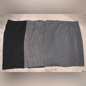 Express Black, Charcoal, and Gray Pencil Skirt Trio